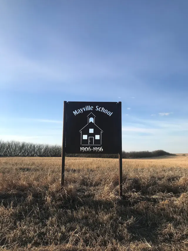 Mayville School memorial sign