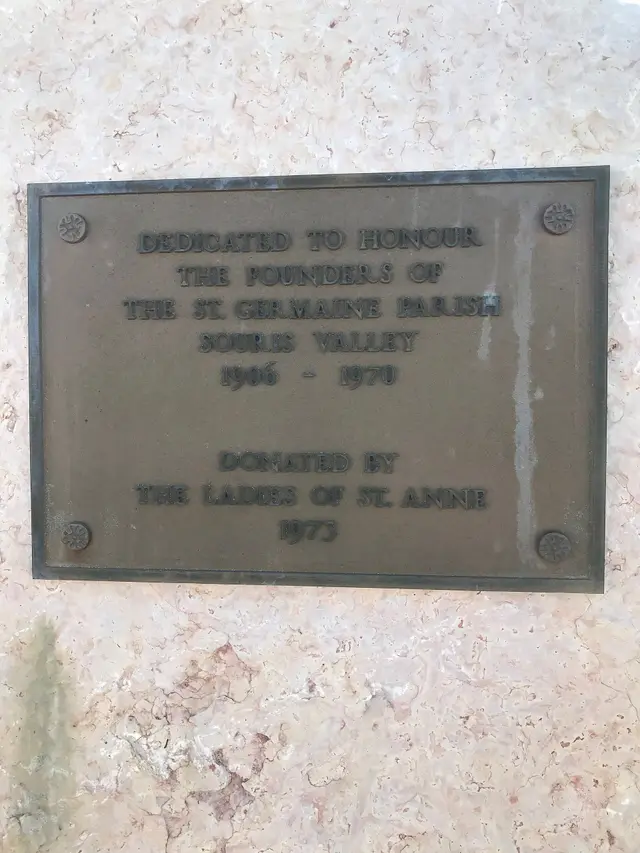 St. Germaine Parish founders plaque